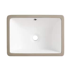 JimsMaison 19 in. Undermount Bathroom Sink in White Ceramic JMLDBS04 ...