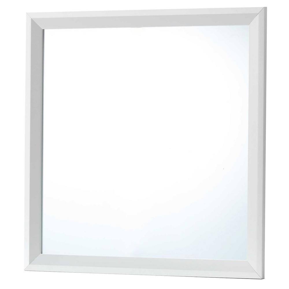 Classic Square Silver Champagne 36" Wood Framed Dresser Mirror