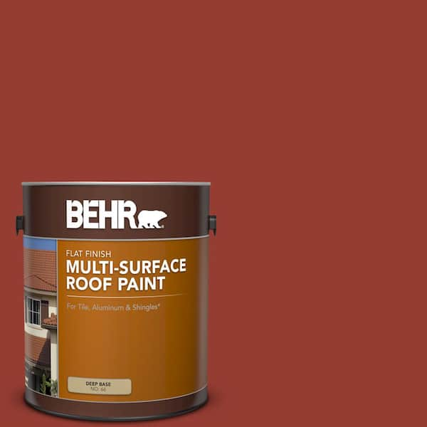 BEHR 1 gal. #PPU2-17 Morocco Red Flat Multi-Surface Exterior Roof Paint