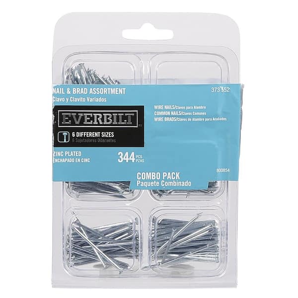Everbilt Zinc-Plated Nail and Brads Combo Kit (344-Pack)
