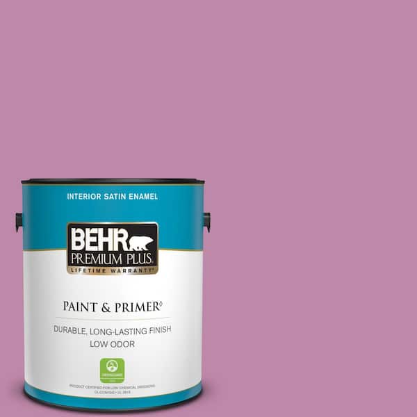 BEHR PREMIUM PLUS 1 gal. #M120-5 Rosy Satin Enamel Low Odor Interior Paint & Primer