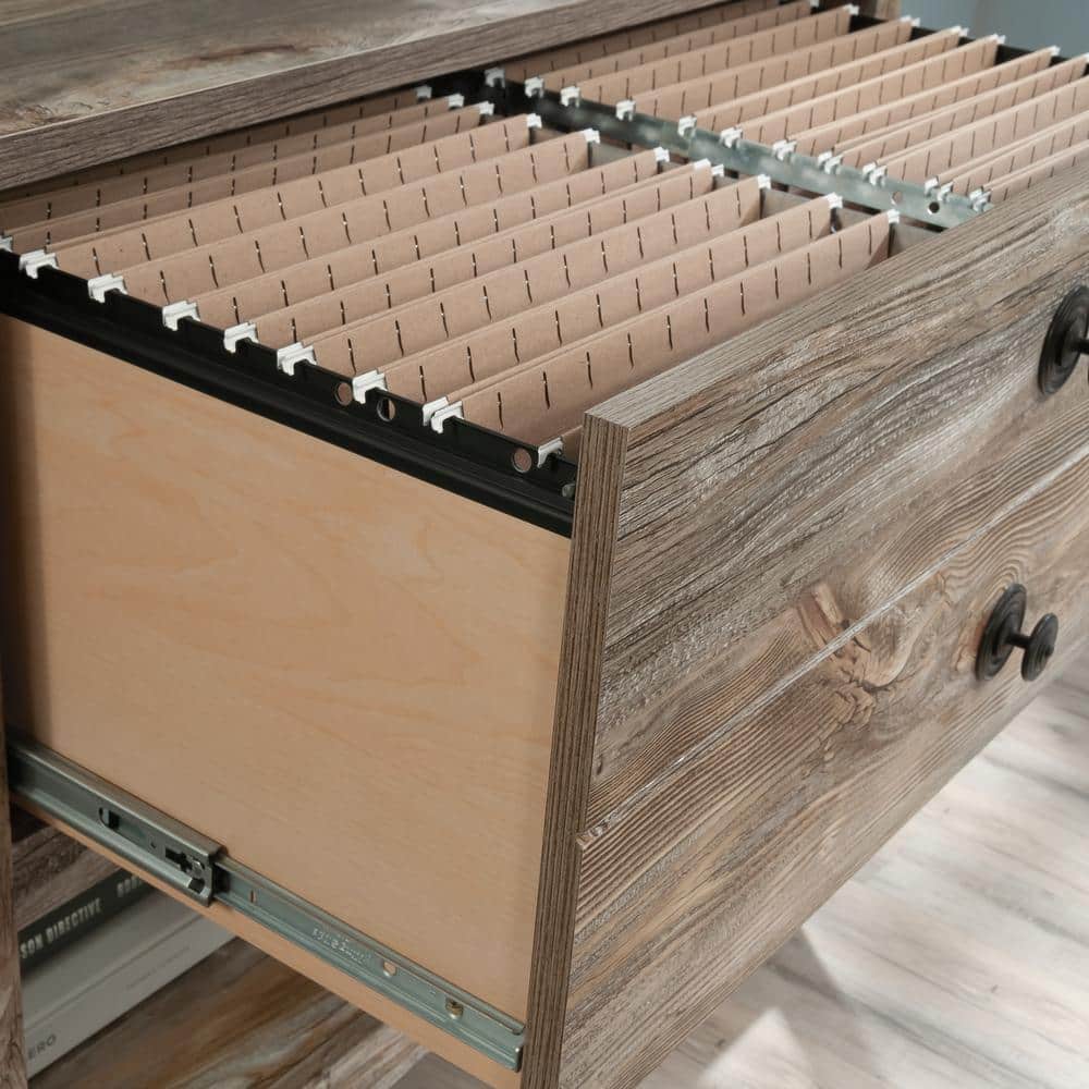 Rustic Cedar 1-Drawer Lateral File Cabinet with Open Shelf