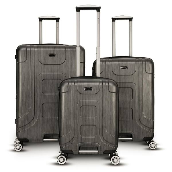 Gabbiano Provence 3-Piece Black Hardside Upright Spinner Luggage Set