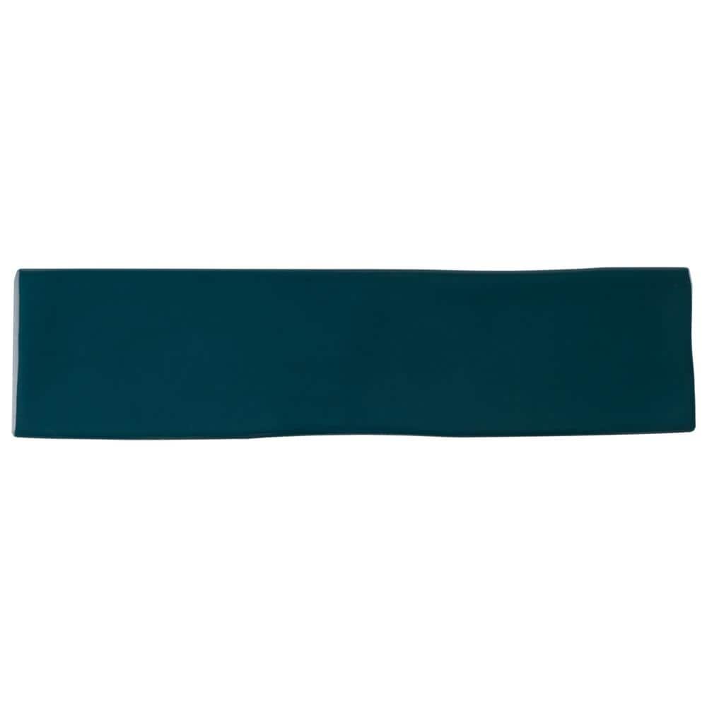 Petroleo Blue Ceramic Subway Wall Tile 3 x 12 Inch