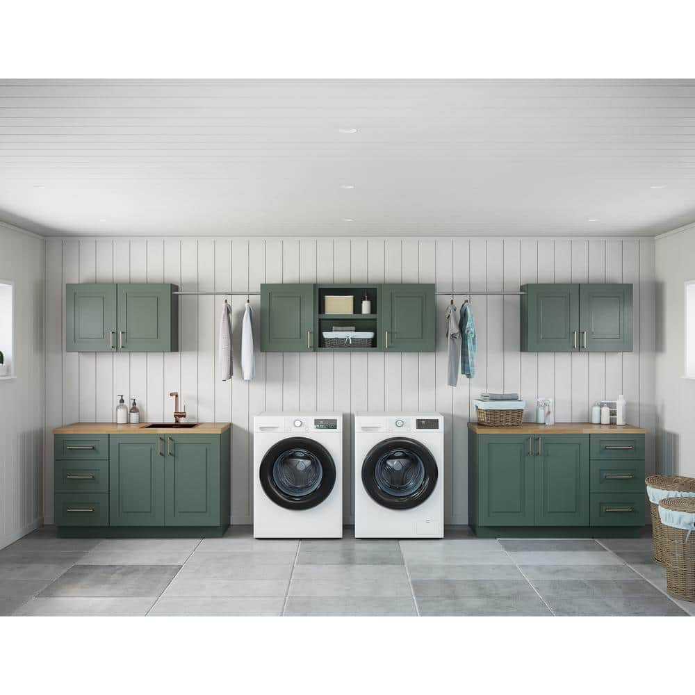 Greenwich Aspen Green Plywood Shaker Stock Ready to Assemble Kitchen-Laundry Cabinet Kit 24 in. x 84 in. x 190 in. price history on PriceWatchPro