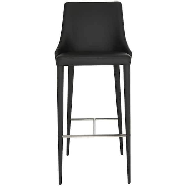 SAFAVIEH Summerset 29.9 in. Black Cushioned Bar Stool