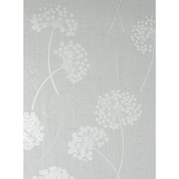 Fine Decor Grace Grey Floral Wallpaper Sample