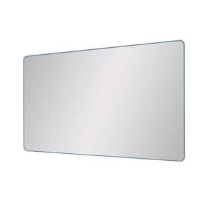 60 in. W x 36 in. H Rectangle Metal Framed Blue Mirror Modern Design Wall Decor Mirror for Living Room