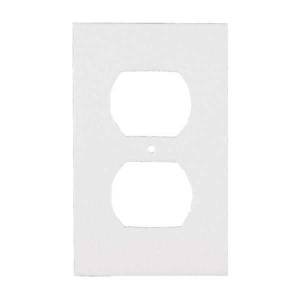 (6-Pack) 2-Gang White Duplex Outlet Foam Weatherstrip Sealer for Standard and GFCI Outlets