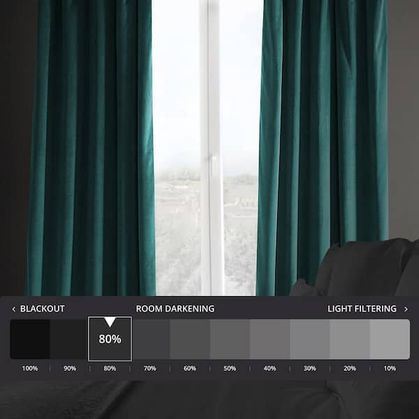 RYB Home Teal Velvet Curtains - 84 Inch Length, Room Darkening, 2 Panels Set For Bedroom & Nursery - View #12