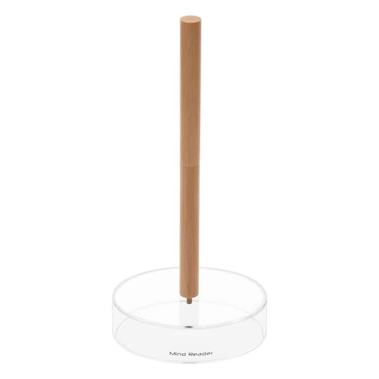 Mind Reader Modern Collection, Paper Towel Holder, Kitchen, Breakroom, Countertop Organizer, Rayon from Bamboo and Acrylic, Brown