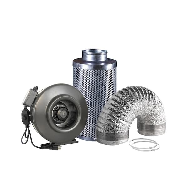 VIVOSUN 4" 6" 8" inch Inline Duct Fan Air Carbon Filter Flex Ducting Combo Kit 