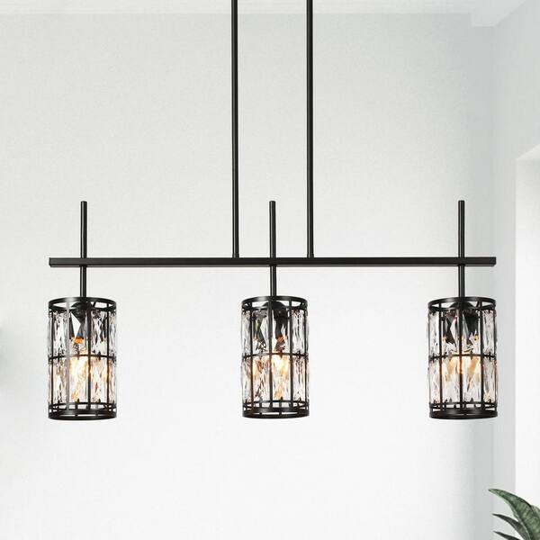 40" Crystal Kitchen Island Lighting 4 Lights Modern Linear 4