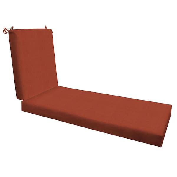 22.5 in. x 70 in. x 25 in. Outdoor Chaise Lounge Cushion in Textured Solid Terracotta
