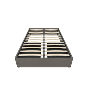 Kristian Gray Linen Full Upholstered Platform Bed with Storage