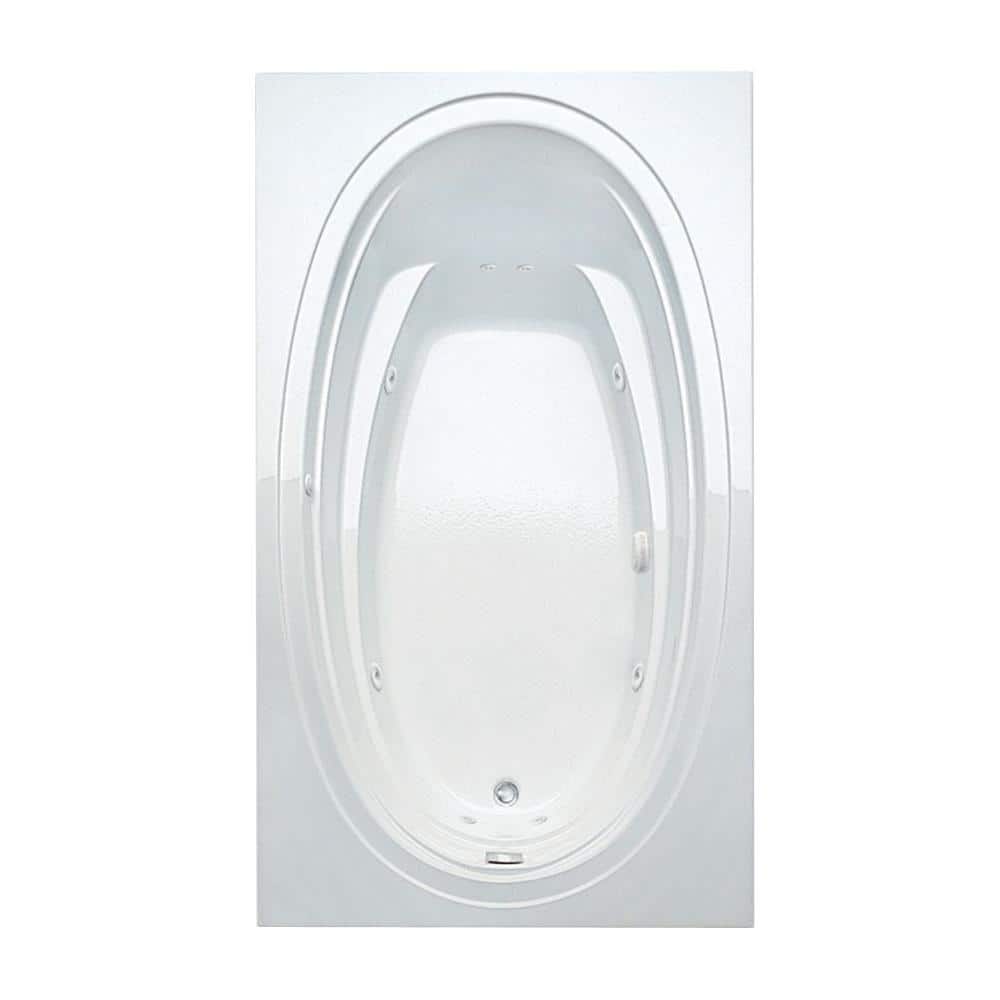 Alydar II 72 in. Rectangular Drop-In Whirlpool Bathtub Acrylic Reversible D