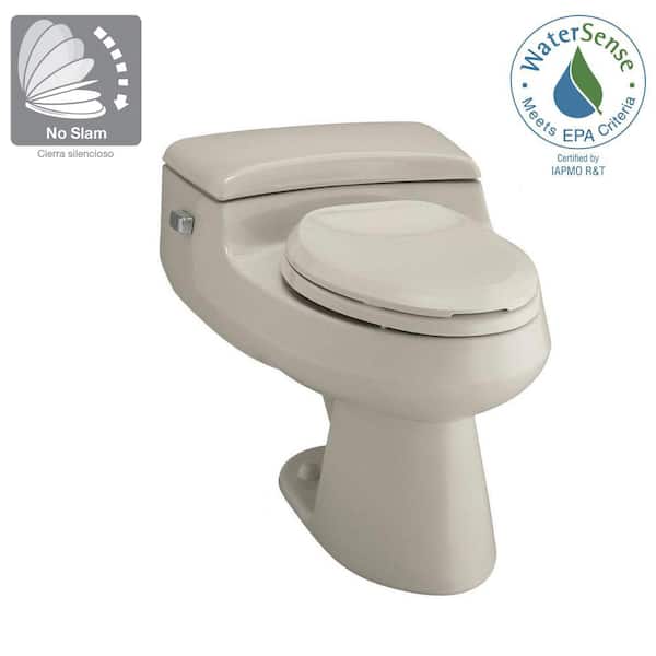 KOHLER San Raphael 12 in. Rough In 1-Piece 1 GPF Single Flush Elongated Toilet in Sandbar Seat Included