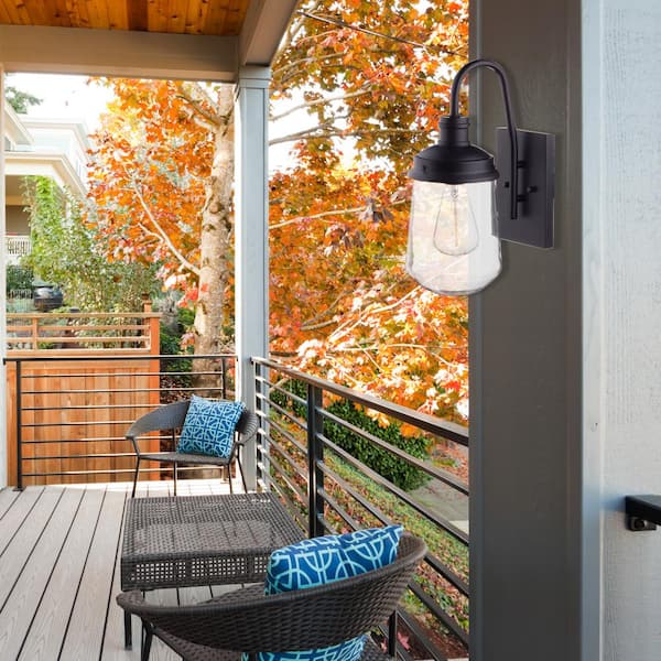 Globe Electric Edelman Black Minimalist Indoor/Outdoor 1-Light