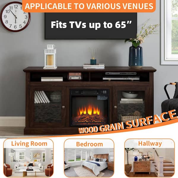 ToolCat 60 in. Freestanding Traditional TV Stand with Electric