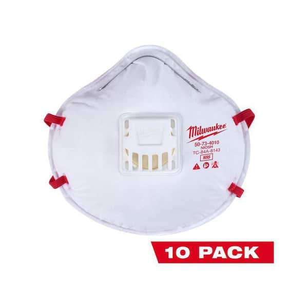 Milwaukee N95 Professional Multi-Purpose Valved Respirator (10-Pack)