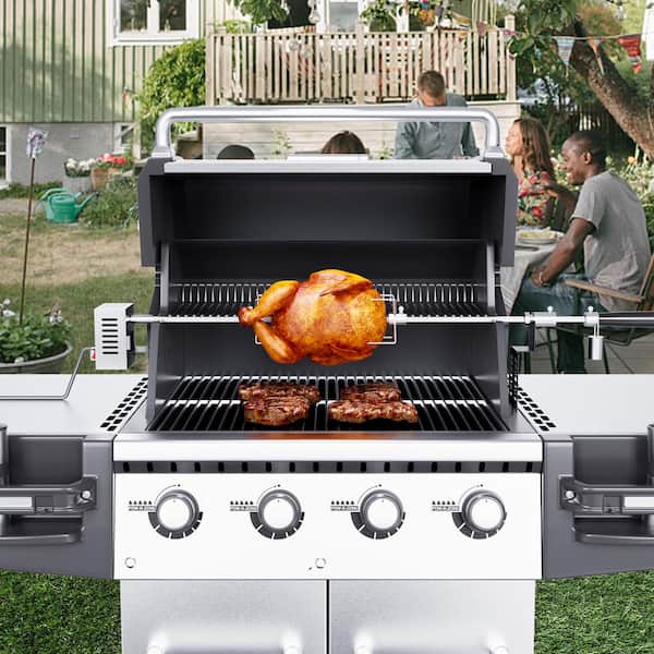 gryde kolbøtte Lad os gøre det VEVOR Universal Grill Rotisserie Kit for Grills Electric BBQ Grill  w/110-Volt 9 W Motor Stainless Steel Automatic Grilling Kit  DGKCD32379W26XF9CV1 - The Home Depot