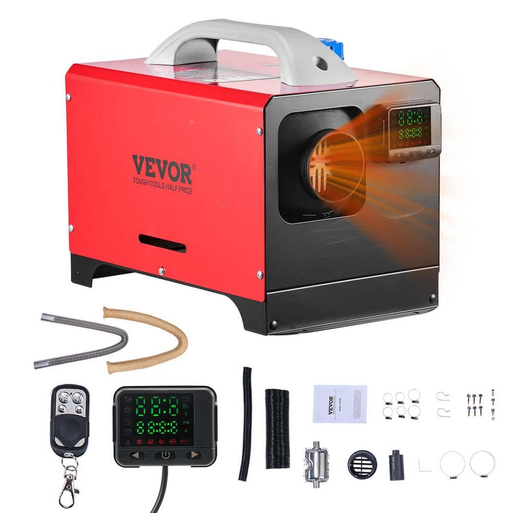 8 kW Diesel Air Heater, 12-24V, 27,300-BTU Red Diesel Forced Air Portable Corded Space Heater with Remote Control price history on PriceWatchPro