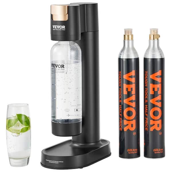 VEVOR Sparkling Water Maker, Soda Maker Machine for Home Carbonating Seltzer Water with BPA-free 1L PET Bottle 2 CO2 Cylinders