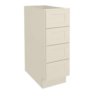 12 in. W x 24 in. D x 34.5 in. H in Antique White Plywood Ready to Assemble Drawer Base Kitchen Cabinet with 4-Drawers