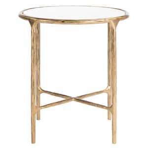 Jessa 18 in. Brass Round Marble End Table
