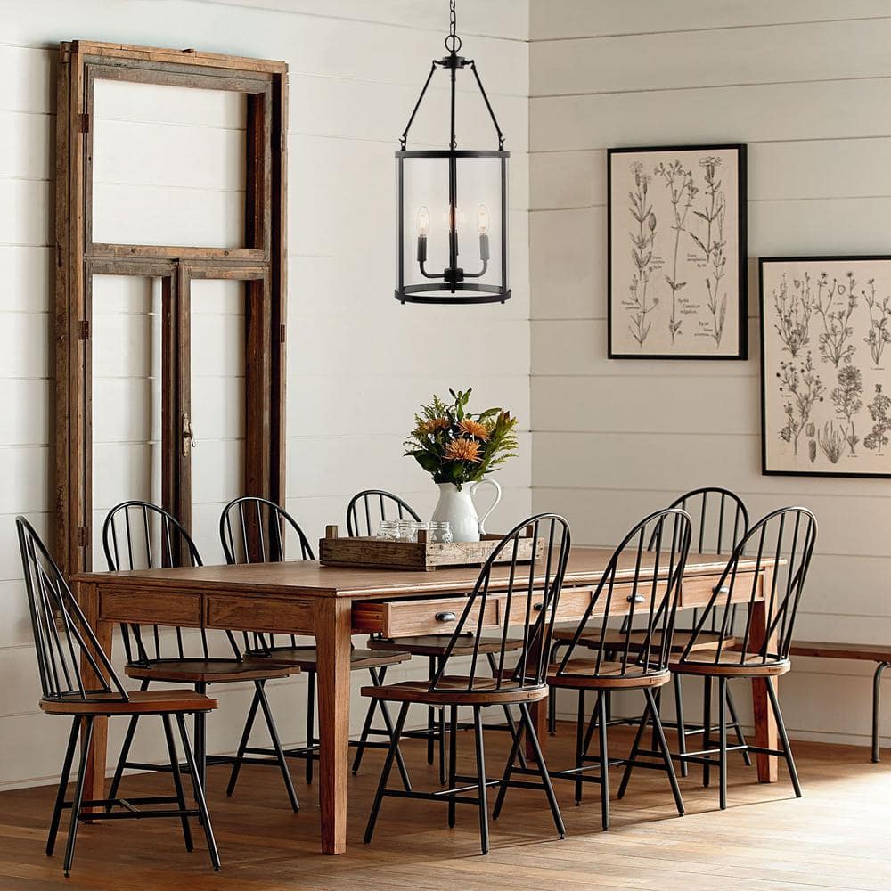 Kinsley 12" Industrial Farmhouse Oil-Rubbed Bronze LED Pendant with Clear Glass