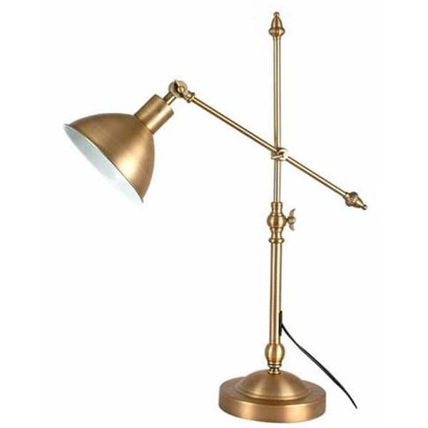 Fangio Lighting 24 in. Antique Brass Metal Table Lamp