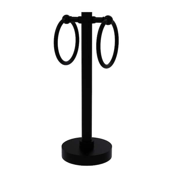 Allied Brass Matte Black Metal Undercabinet Paper Towel Holder at