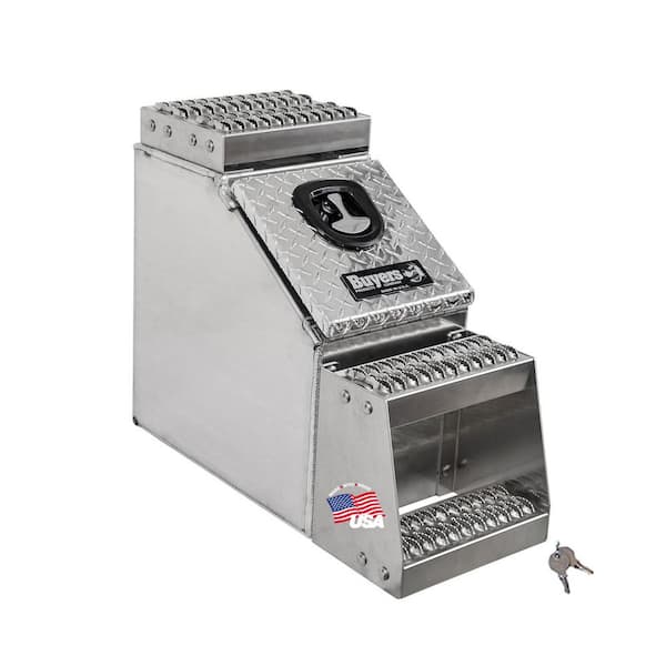 BUYERS PRODUCTS 24 in. x 28 in. x 18 in. Heavy Duty Diamond Tread Aluminum Step Box