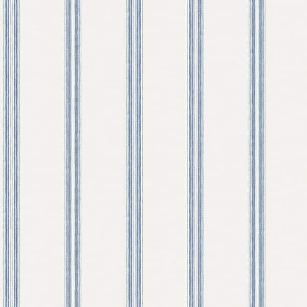 Chesapeake Johnny Navy Stripes Navy Wallpaper Sample