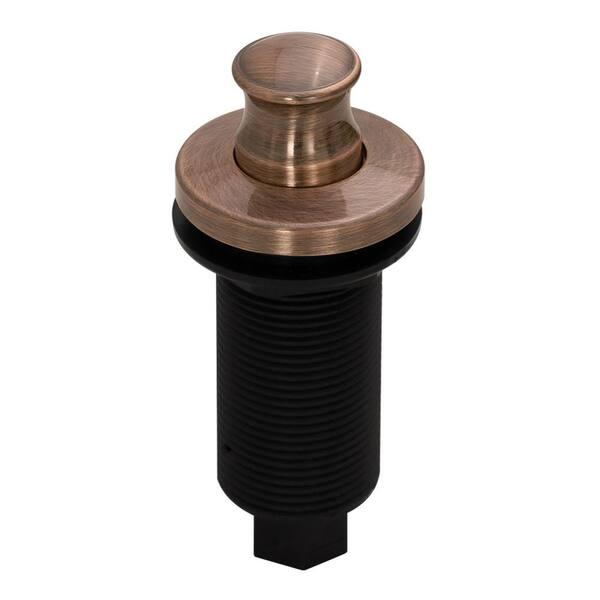 Akicon Garbage Disposal Air Switch with Air Hose - Solid Brass Button, Antique Copper Air Switch with Long Button - AK79002