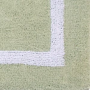 Hotel Collection Sage/White 21 in. x 34 in. 100% Cotton Bath Rug