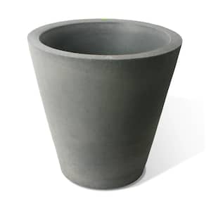 26 in. H x 26 in. Taupestone Coarse Ribbed Texture Olympus Polyethylene Self-Watering Planter