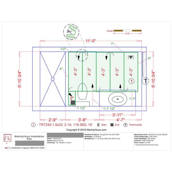 Tempzone Easy Mat 120V 2' W x 6' L 12 Sq. ft.