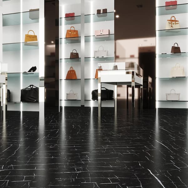 GlueCore Blackrock 22 MIL x 12 in. W x 24 in. L Glue Down Waterproof Vinyl Tile Flooring (36 sqft/case)