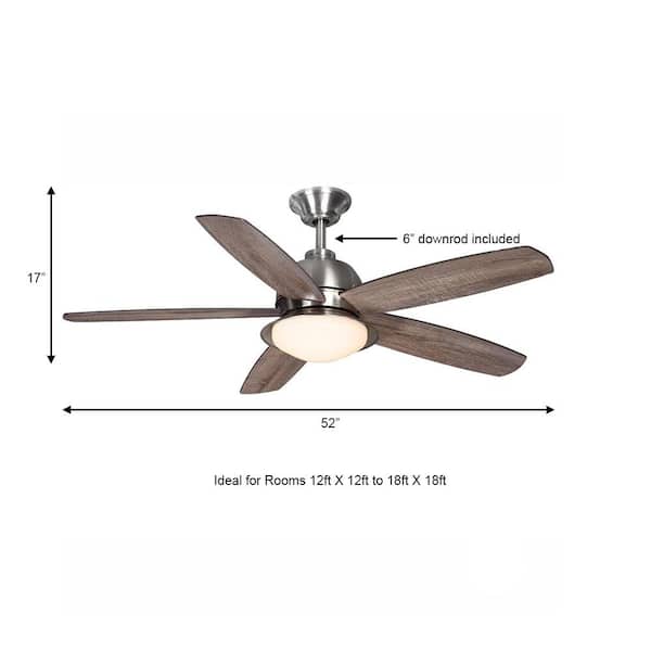 Home Decorators Collection Ackerly 52 In Indoor Outdoor Integrated Led Brushed Nickel Damp Rated Ceiling Fan With Light Kit And Remote Control 56019 - Home Decorators Collection Uc7225t Ceiling Fan Remote Control