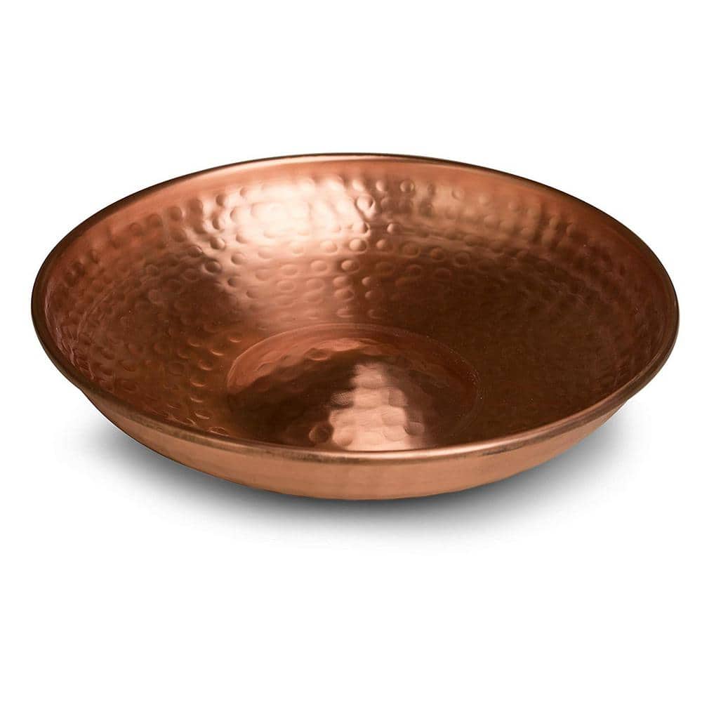 Pure Copper Hand Hammered Bird Bath with Iron Stand