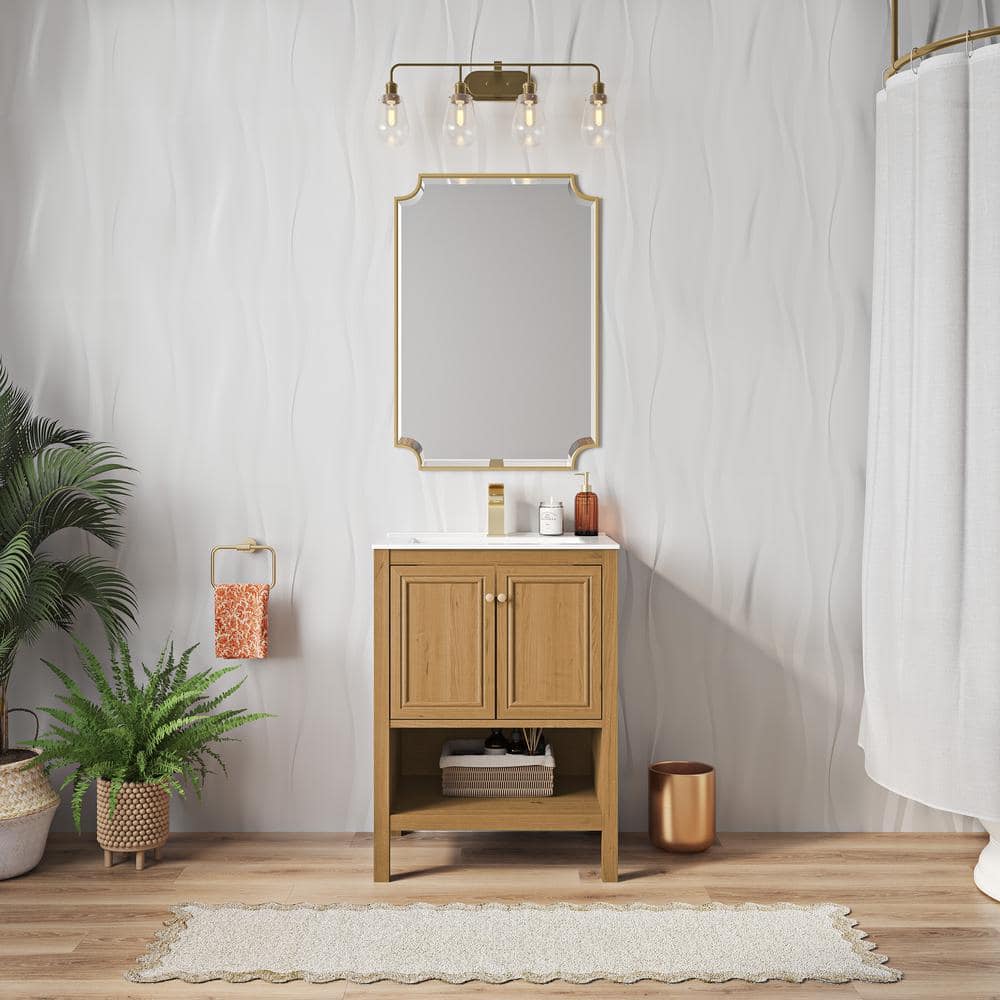 Château 24" Natural Oak Freestanding Bathroom Vanity Cabinet