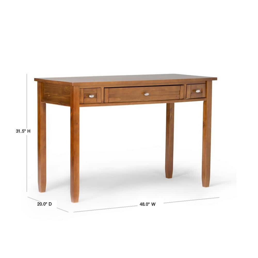 Light Golden Brown Wood Writing Desk with Drawer and Keyboard Tray