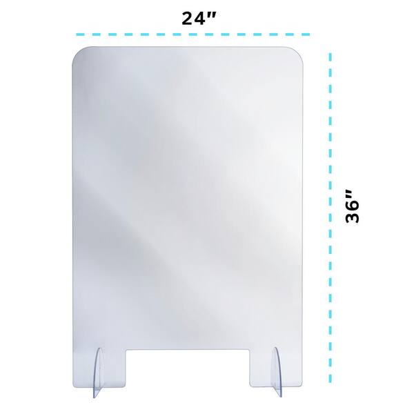 AdirOffice 24 in. x 48 in. x 0.093 in. Clear Plexiglass Acrylic Sheet (3-pack)