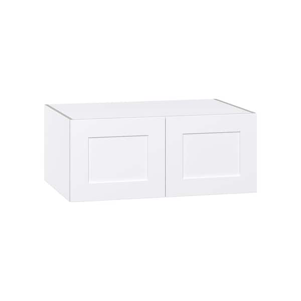 J COLLECTION Roseland 36 in. W x 24 in. D x 15 in. H Assembled Shaker Wall Bridge Kitchen Cabinet in Warm White