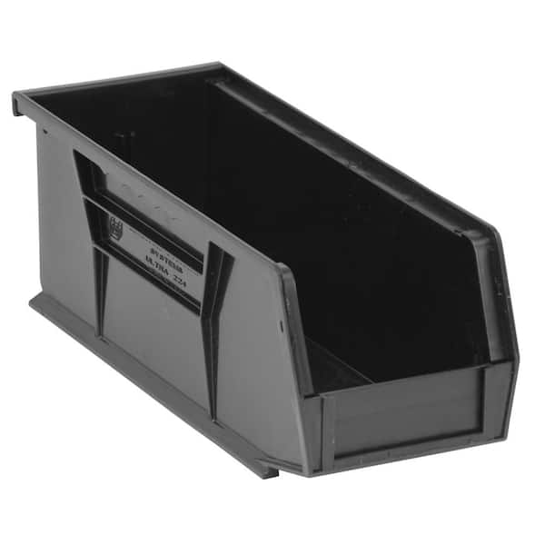 QUANTUM STORAGE SYSTEMS Ultra Series Stack and Hang 3.6 Gal. Storage Bin in Black (12-Pack)