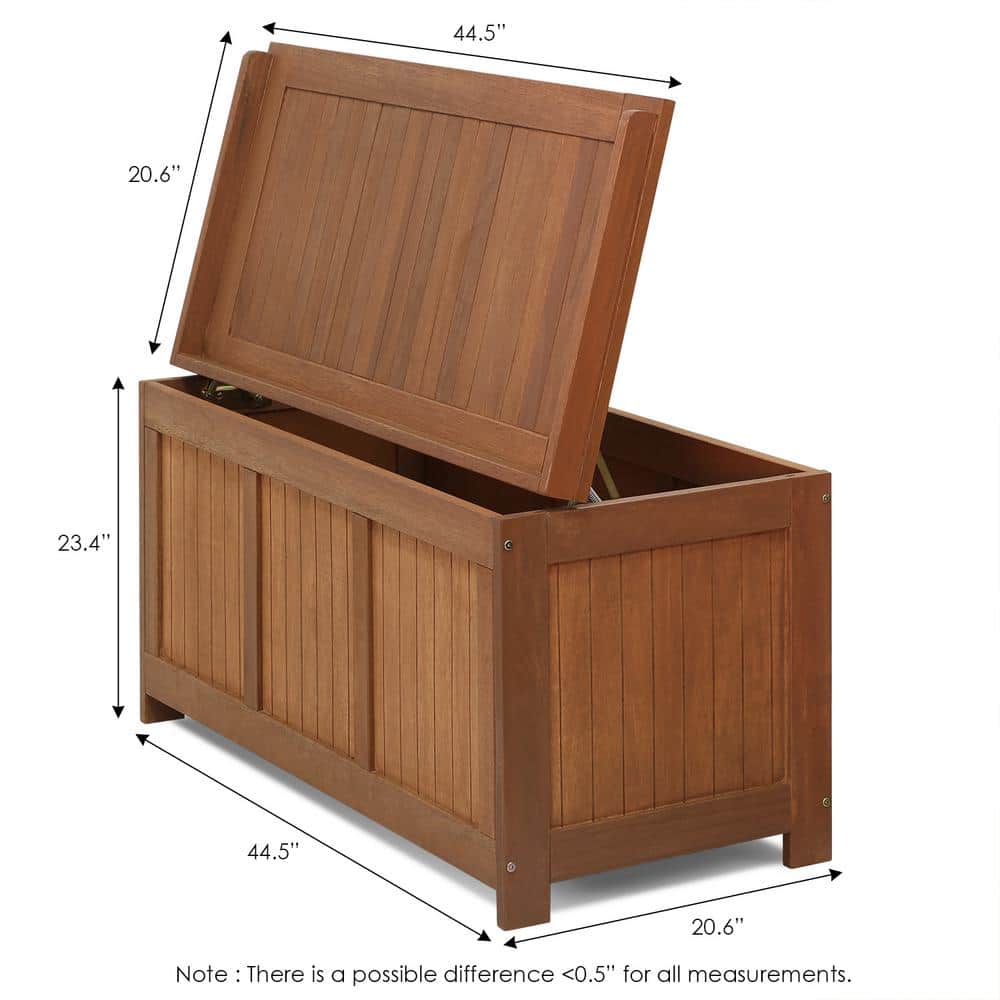 Natural Hardwood Outdoor Storage Deck Box