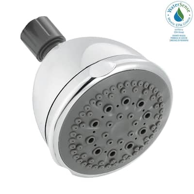 5-Spray 3.7 in. Single Wall Mount Fixed Shower Head in Chrome