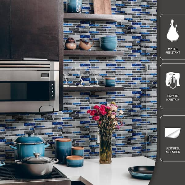 Self-Adhesive Kitchen Wall Tile Stickers, 10-Sheet Peel outlets and Stick Subway Tiles