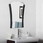 24 in. W x 32 in. H Frameless Arched Beveled Edge Bathroom Vanity Mirror in Silver
